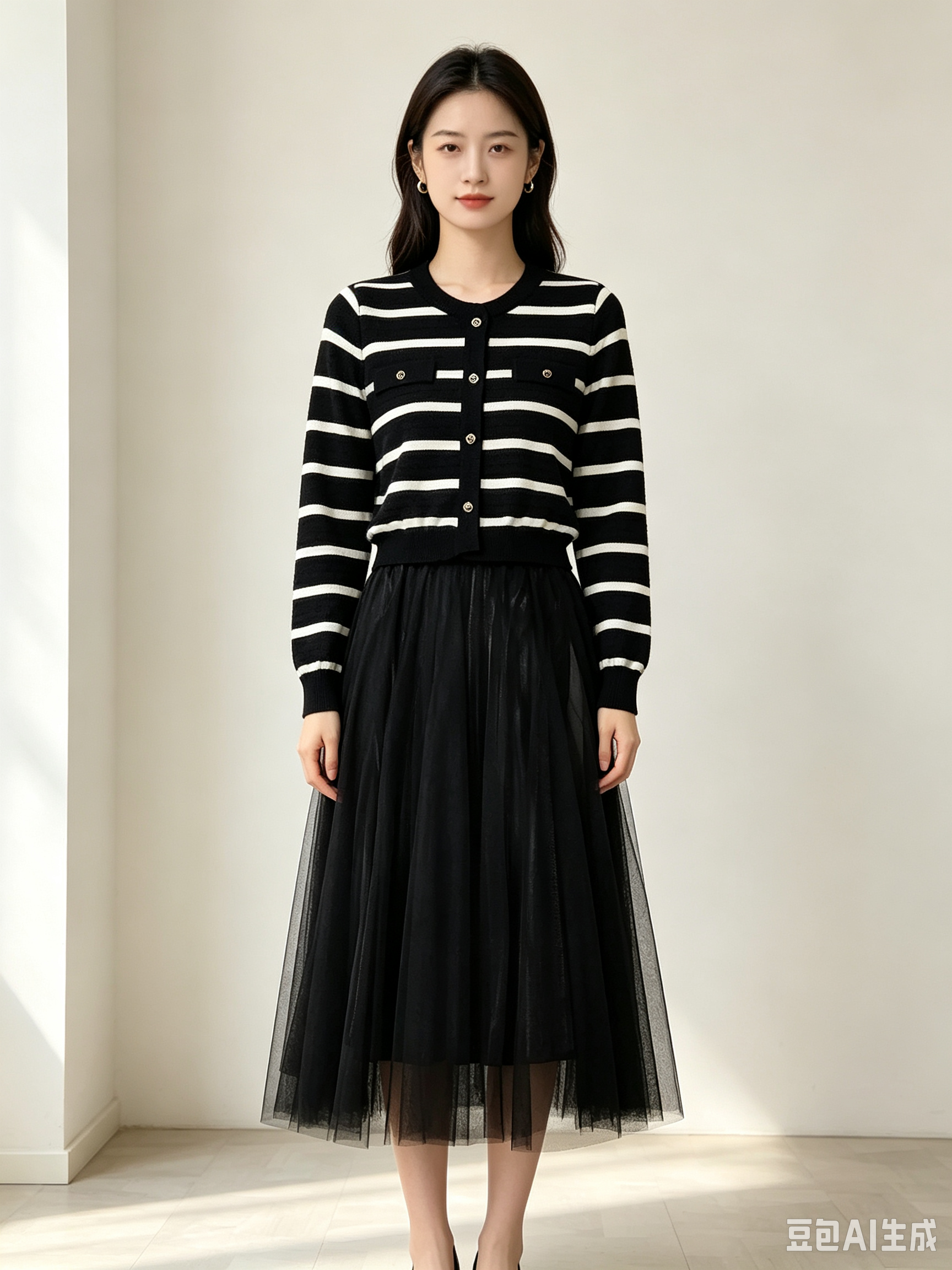 Knit Top Tulle Dress