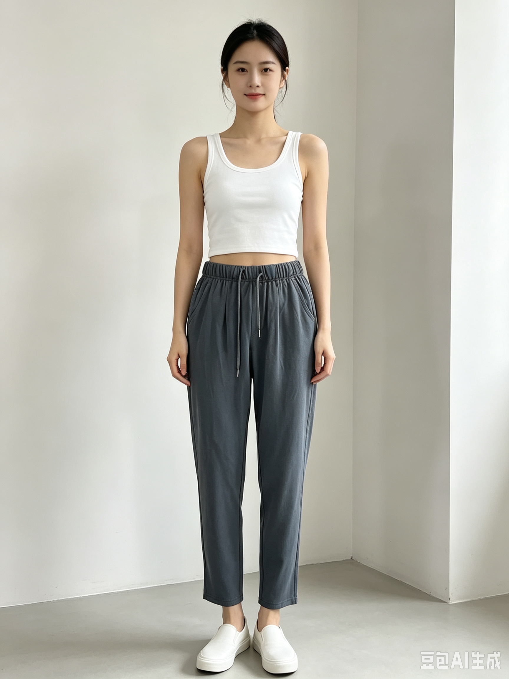 Elastic waistband Woven pants