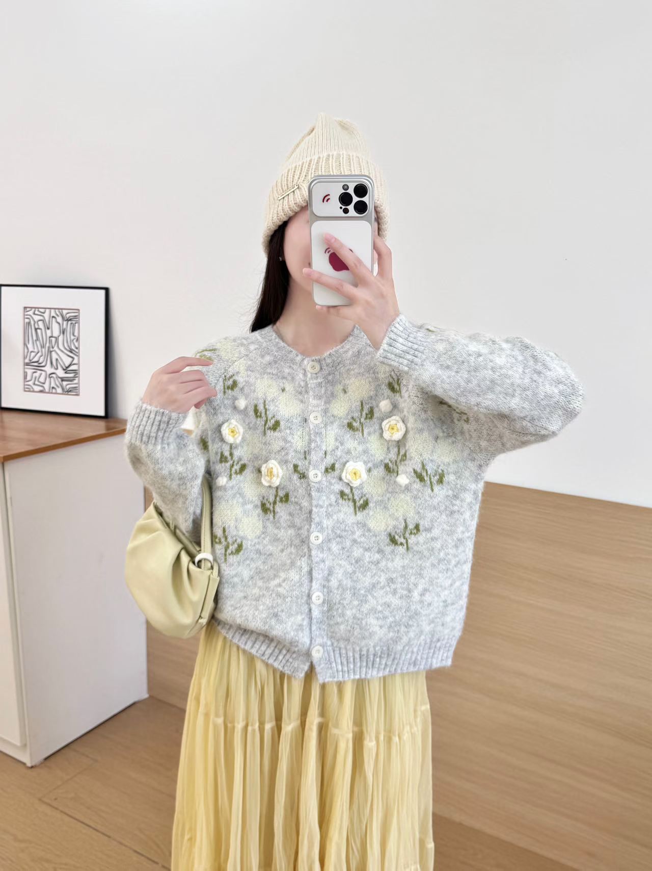 Floral Knit Cardigan